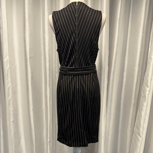 New Without Tags BCBGMaxAzria Black Pinstripe Wrap Dress Size M - Picture 5 of 8